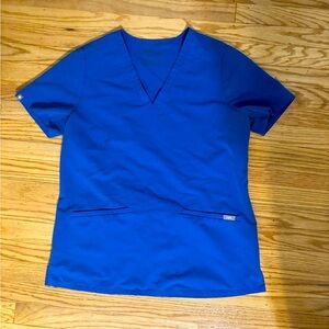 Figs Casma Three Pocket Scrub Top, Royal Blue, Size Medium, Good condition